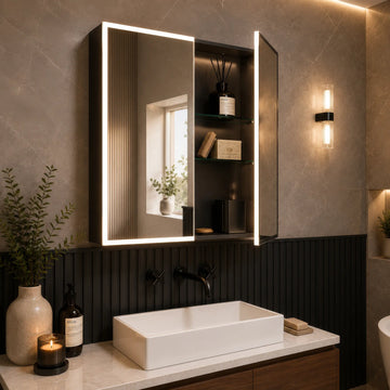Verve Rechargeable Battery LED Mirror Cabinet 600mm x 700mm