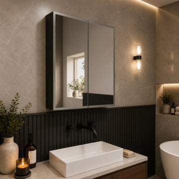 Verve Rechargeable Battery LED Mirror Cabinet 600mm x 700mm