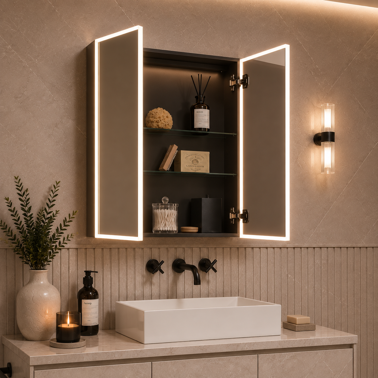 Verve Rechargeable Battery 500x700mm LED Mirror Cabinet #size_600mm-x-700mm