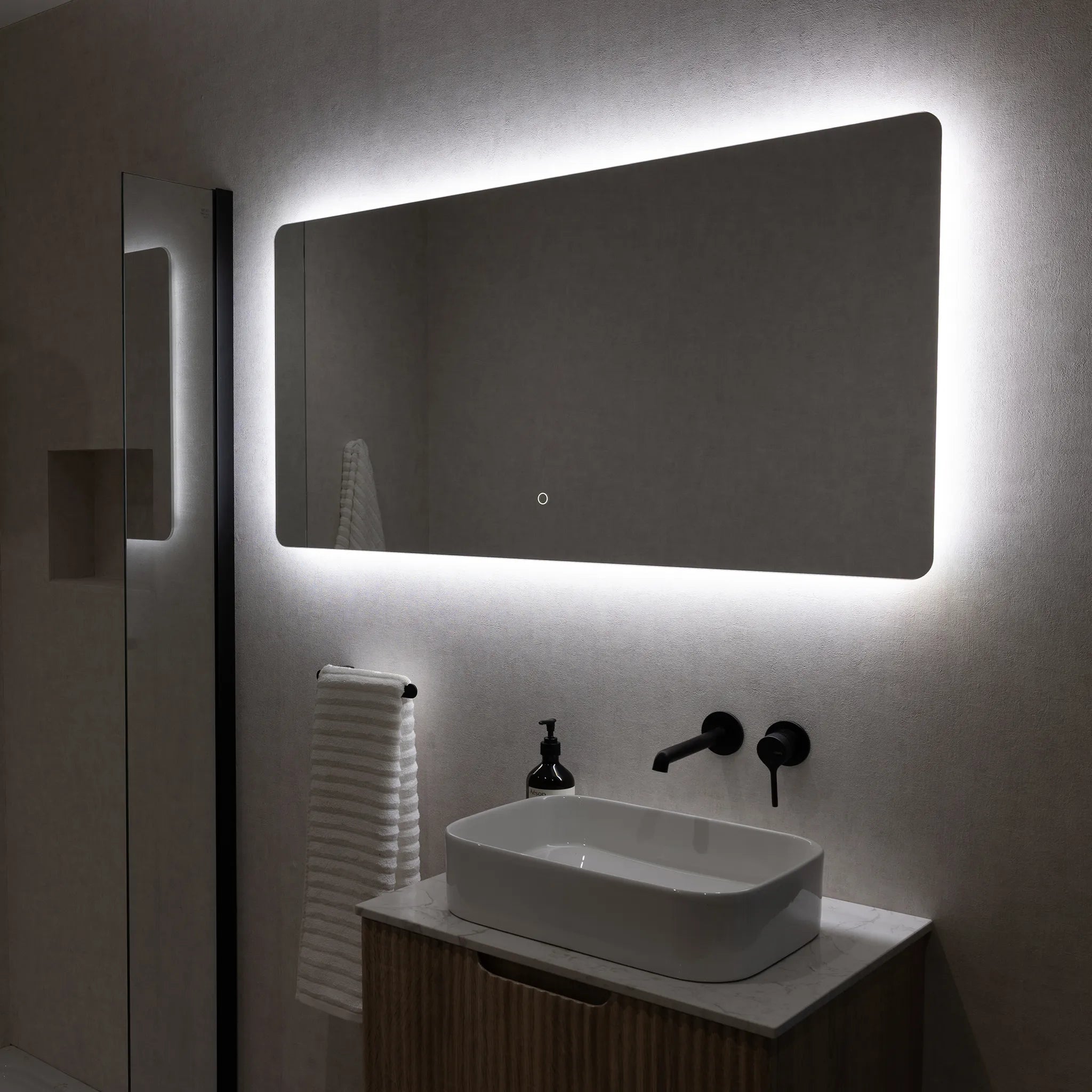 Savannah Curve Backlit LED Bathroom Mirror #size_1200mm-x-600mm