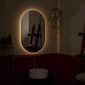 Savannah Pill-Shaped Backlit LED Bathroom Mirror