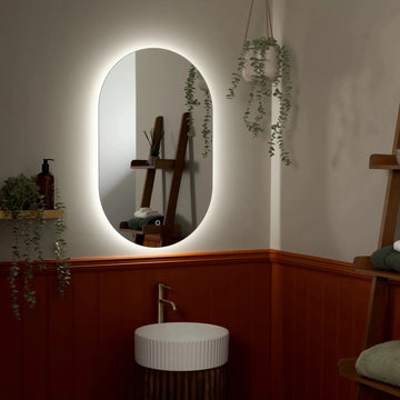 Savannah Pill-Shaped Backlit LED Bathroom Mirror