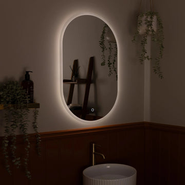 Glendale Pill-Shaped LED Bathroom Mirror