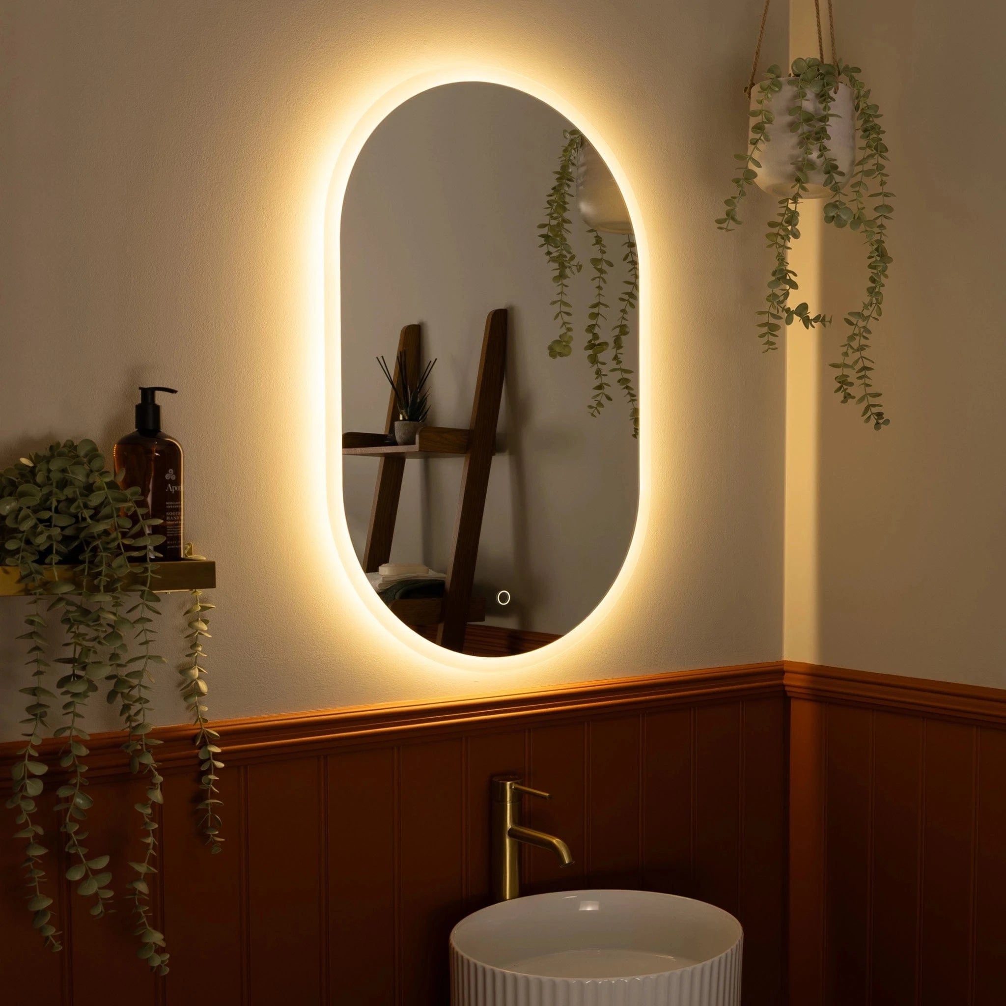 Glendale Pill-Shaped LED Bathroom Mirror