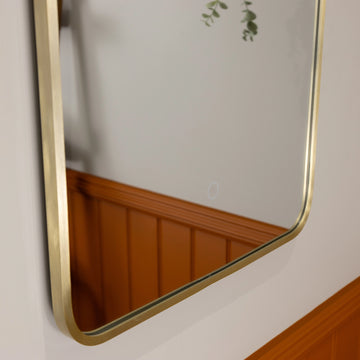Oslo Curve LED Bathroom Mirror #colour_brass