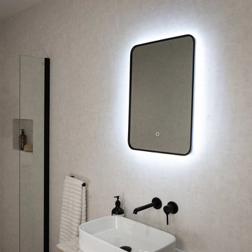 Oslo Curve LED Bathroom Mirror #colour_black