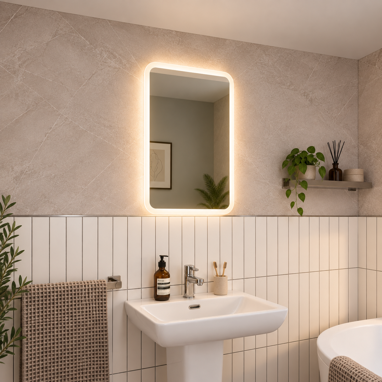 Cypress Battery LED Bathroom Mirror #size_400mm-x-600mm