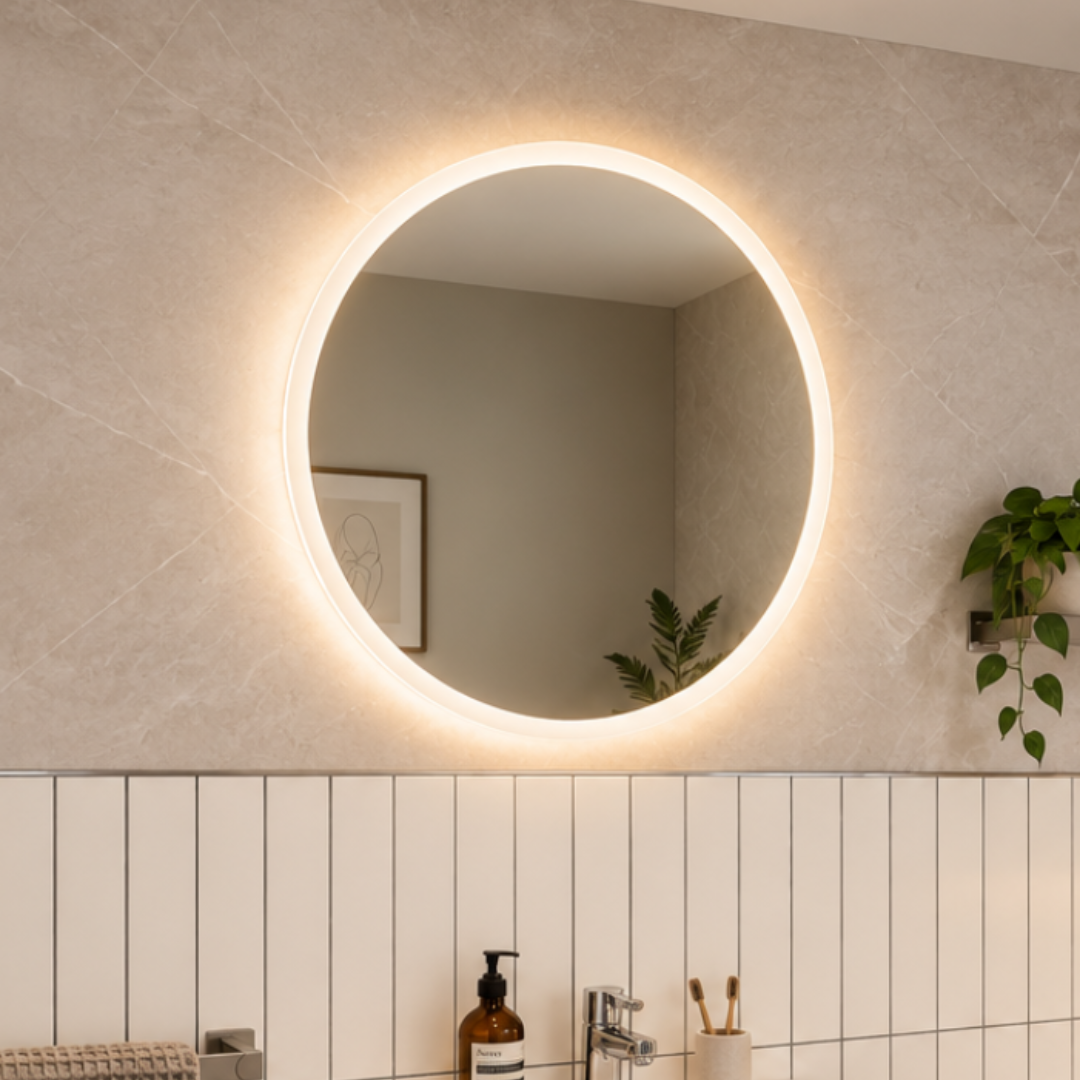 Cypress Round Battery LED Bathroom Mirror #size_500mm