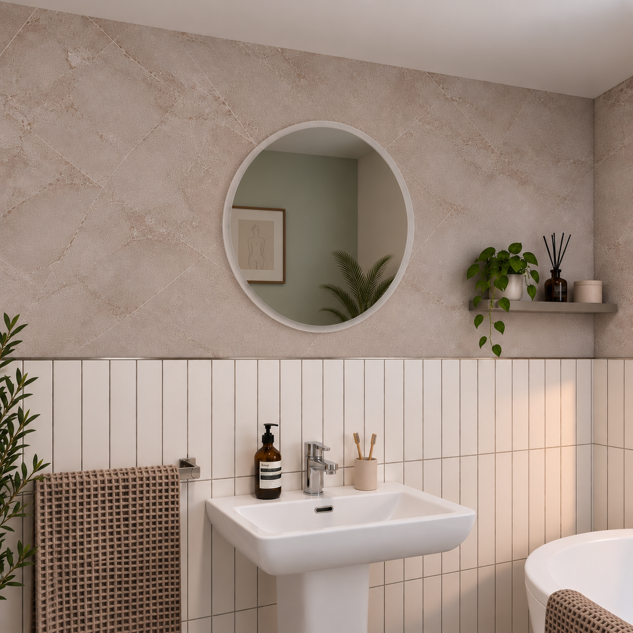 Cypress Round Battery LED Bathroom Mirror #size_500mm