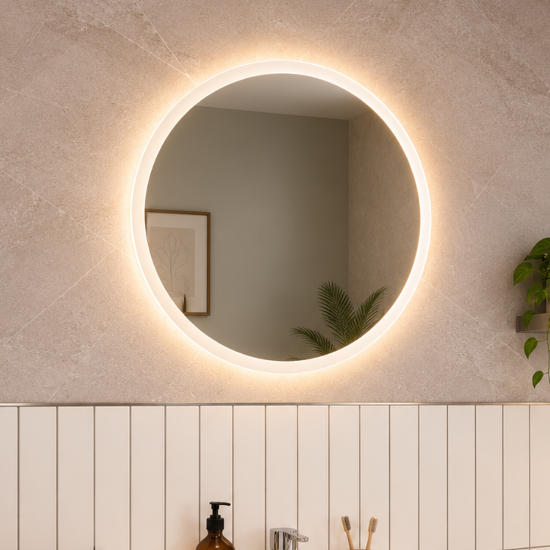 Cypress Round Battery LED Bathroom Mirror #size_600mm
