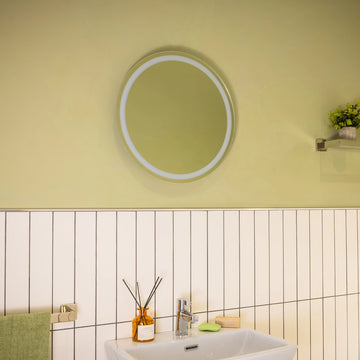 Laurel Round Battery LED Bathroom Mirror #size_500mm