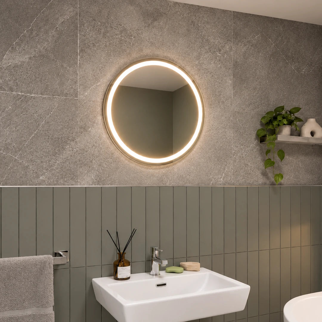 Laurel Round Battery LED Bathroom Mirror #size_500mm