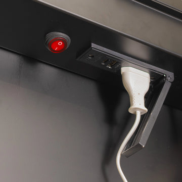 Nocturne Round Black LED Bathroom Mirror Cabinet #size_600mm