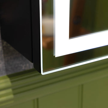 Nocturne Black LED Bathroom Mirror Cabinet #size_600mm-x-700mm