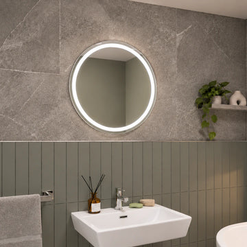 Laurel Round Battery LED Bathroom Mirror #size_600mm