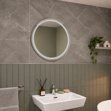 Laurel Round Battery LED Bathroom Mirror #size_600mm