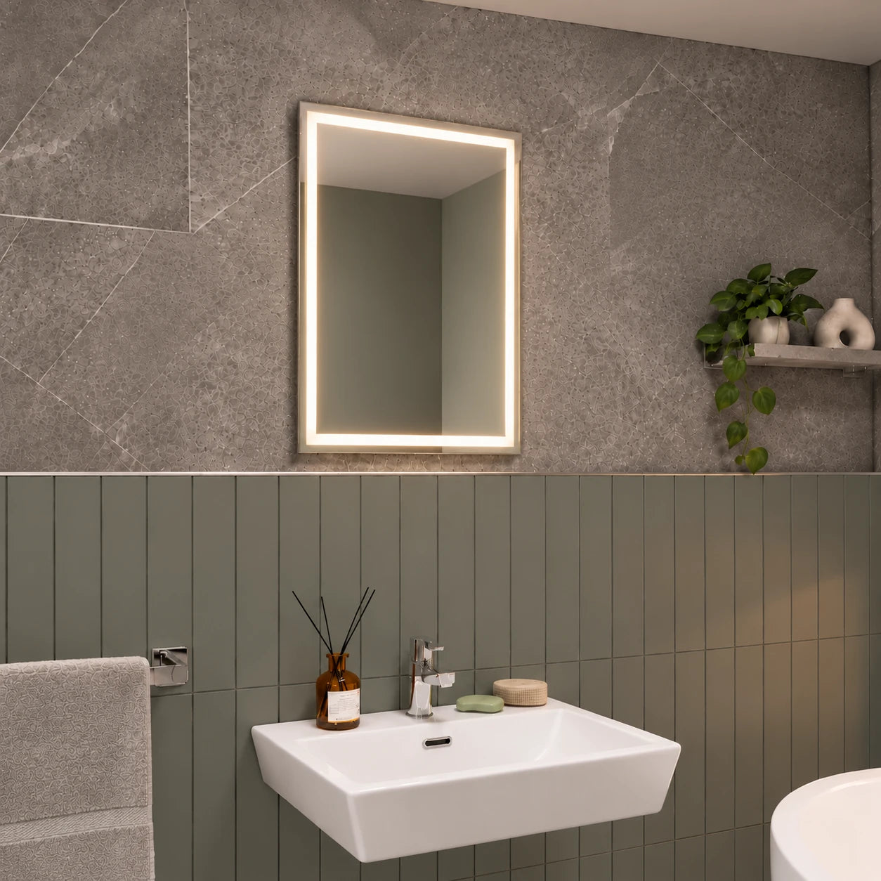 Laurel Battery LED Bathroom Mirror #size_500mm-x-700mm