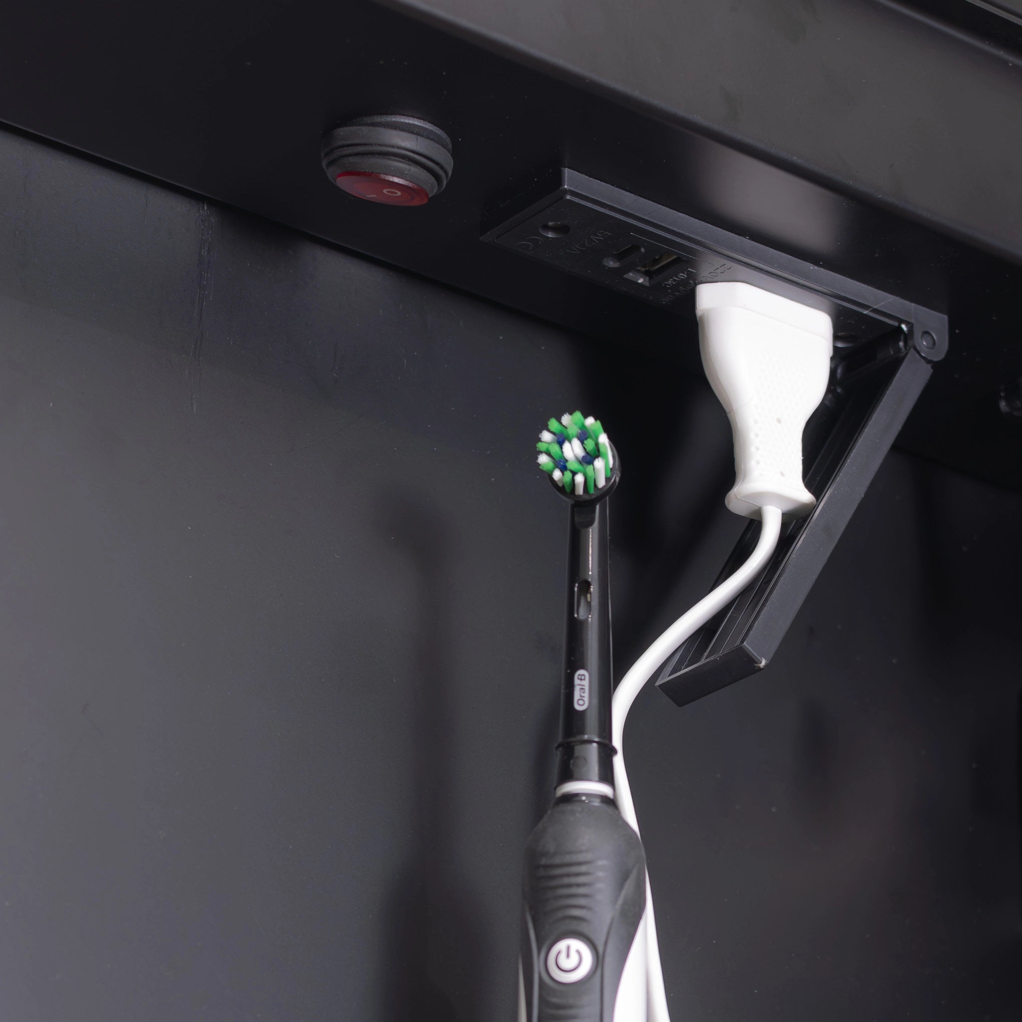 Nocturne Curve Black LED Bathroom Mirror Cabinet #size_500mm-x-700mm