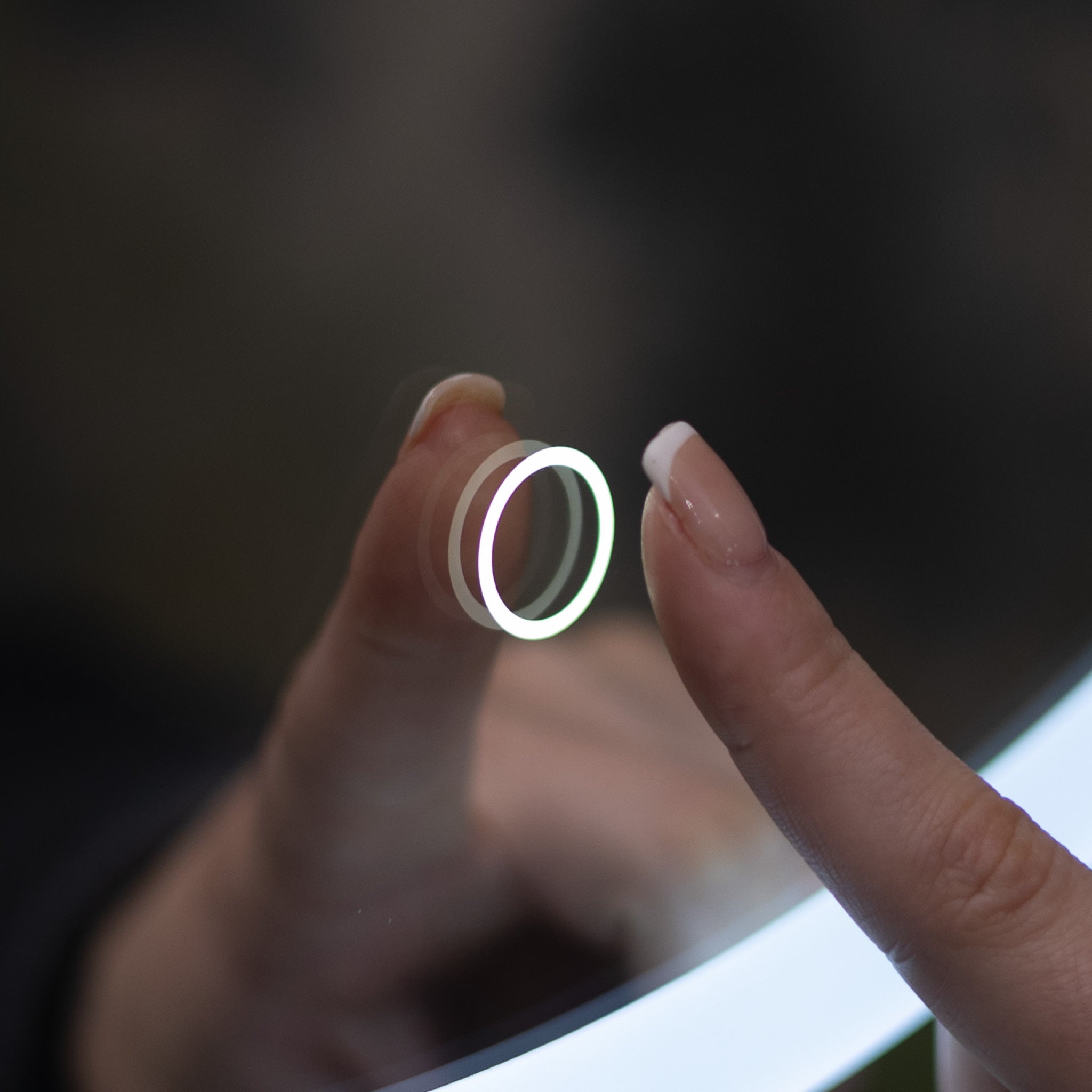 Nocturne Arch Black LED Bathroom Mirror Cabinet