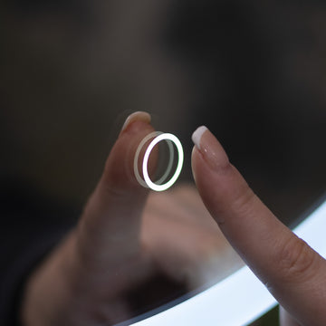 Nocturne Arch Black LED Bathroom Mirror Cabinet