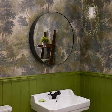 Umbra Round Matt Black Bathroom Mirror Cabinet 600mm