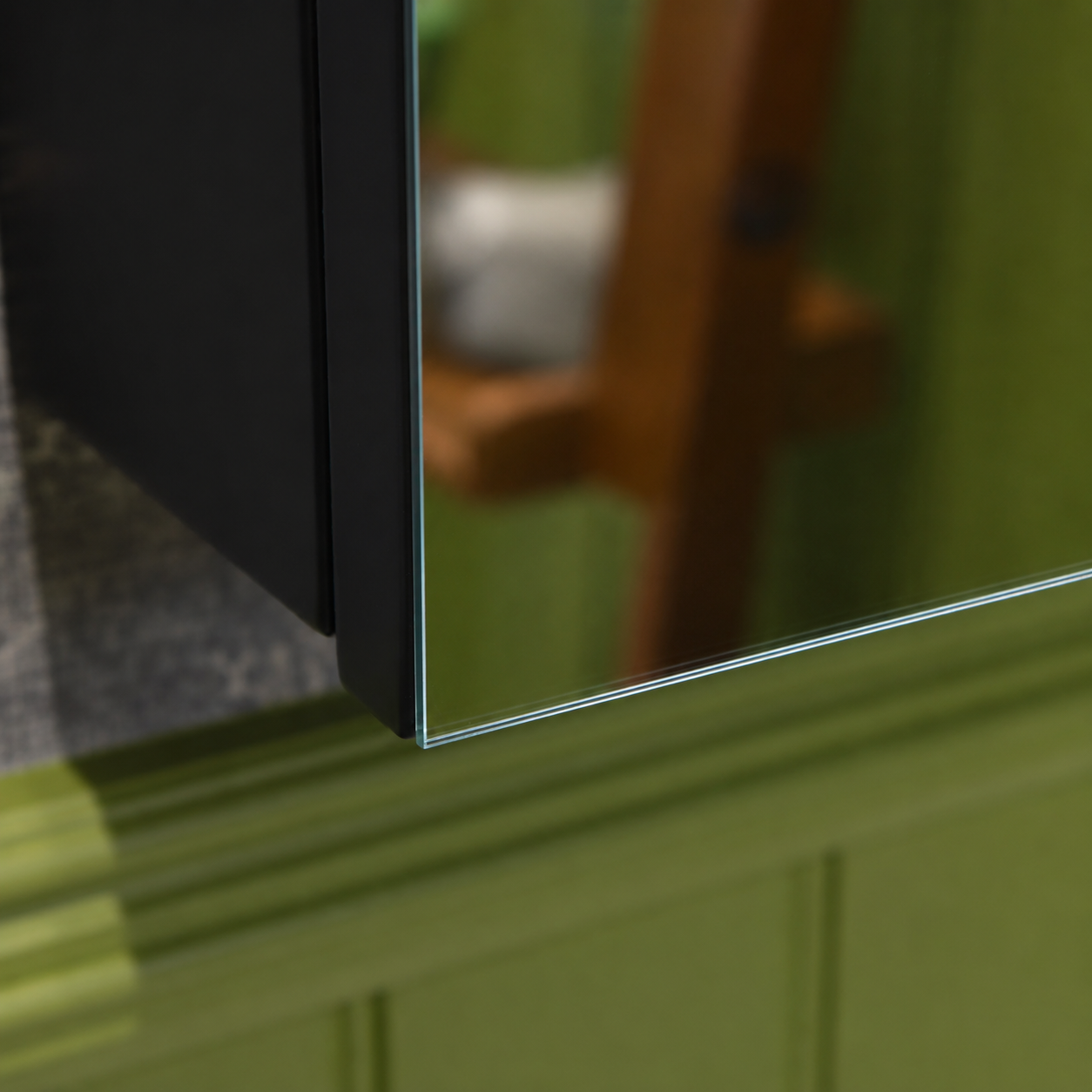 Umbra Rectangular Matt Black Bathroom Mirror Cabinet 500 x 700mm