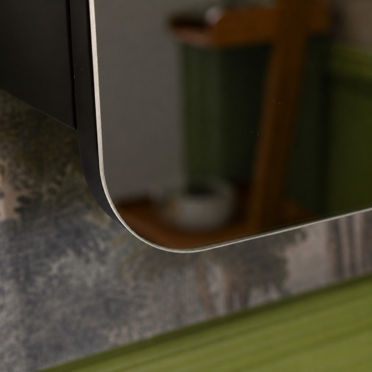 Umbra Curved Matt Black Bathroom Mirror Cabinet 500 x 700mm