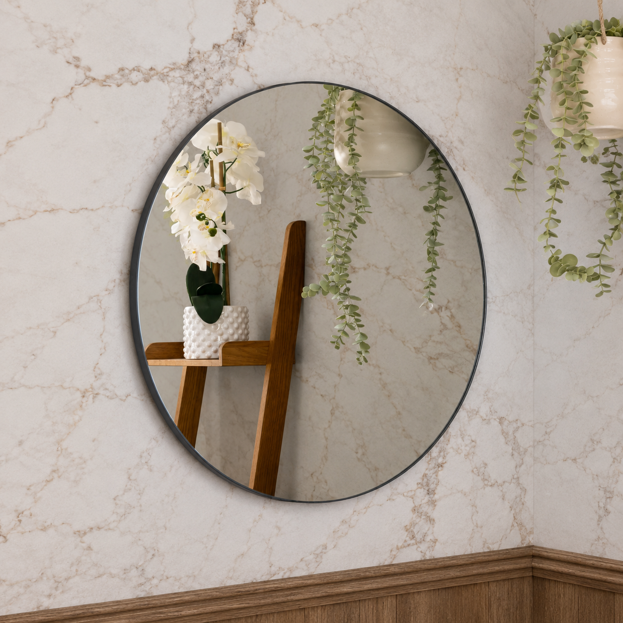 Halo Round Battery-Operated LED Bathroom Mirror 600mm