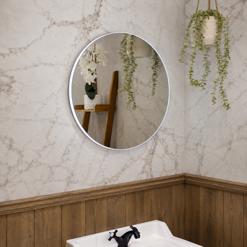 Halo Round Battery-Operated LED Bathroom Mirror 600mm