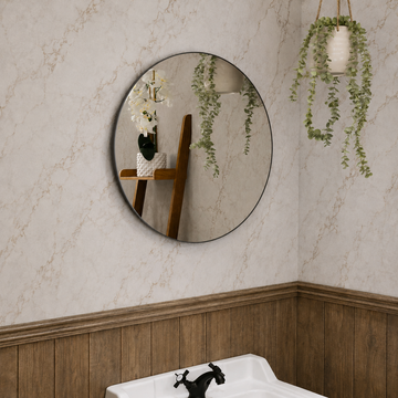 Halo Round Battery-Operated LED Bathroom Mirror 600mm