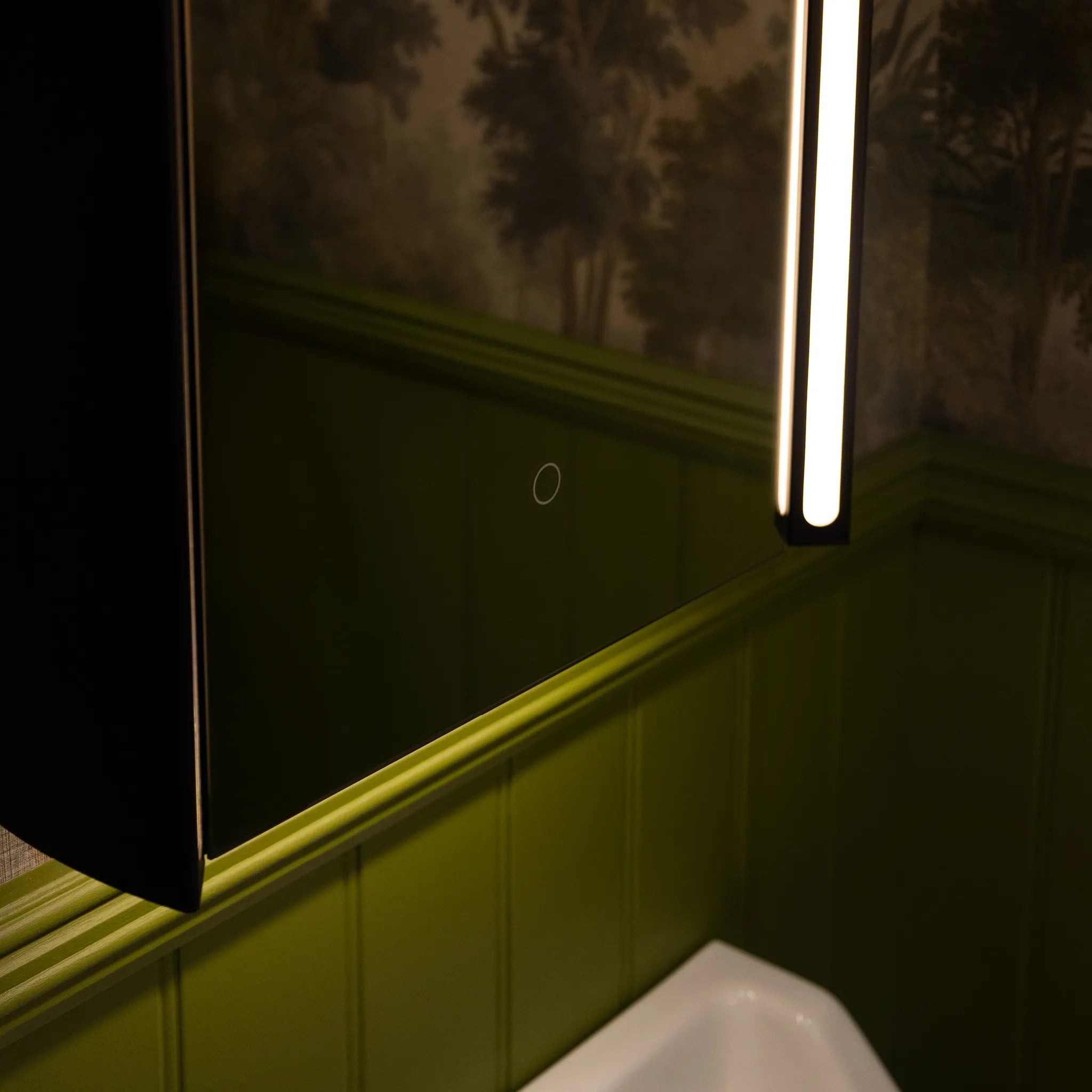 Titan Matt Black LED Rectangular Bathroom Mirror Cabinet 500 x 700mm