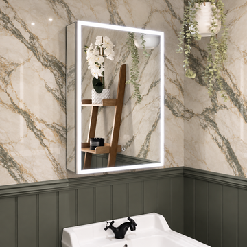 Luma Single Door LED Recessed Bathroom Mirror Cabinet 500 x 700mm