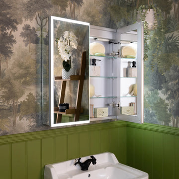 Luma Double Door LED Recessed Bathroom Mirror Cabinet 600 x 700mm