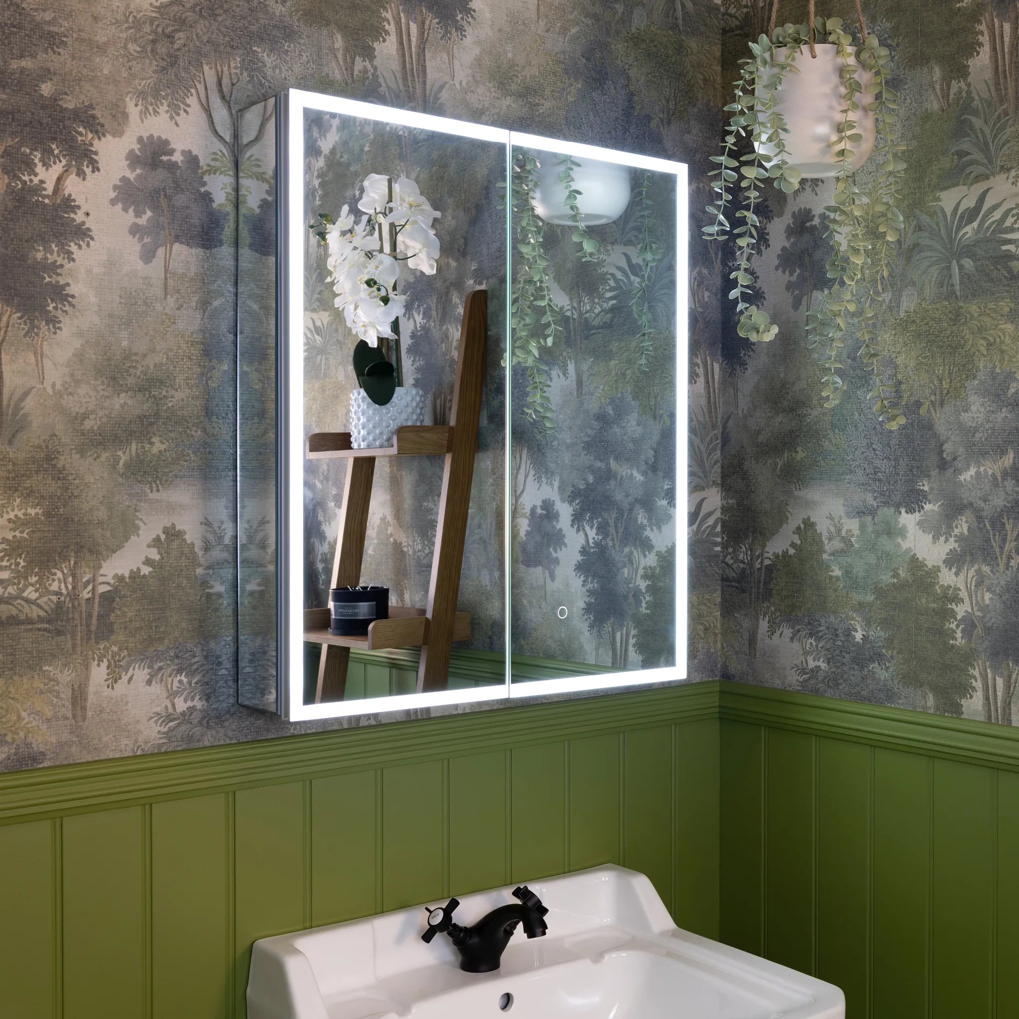 Luma Double Door LED Recessed Bathroom Mirror Cabinet 600 x 700mm