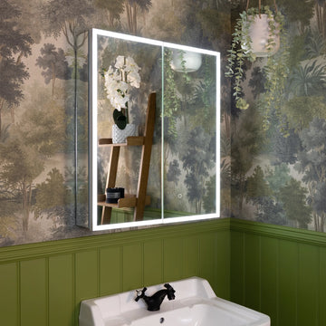 Luma Double Door LED Recessed Bathroom Mirror Cabinet 600 x 700mm