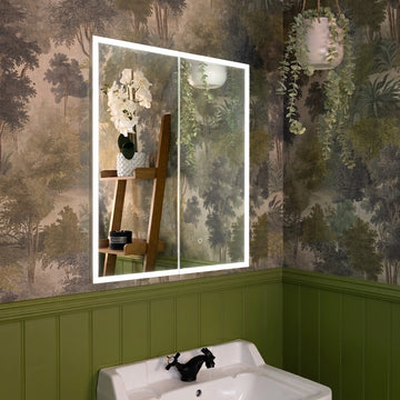 Luma Double Door LED Recessed Bathroom Mirror Cabinet 600 x 700mm