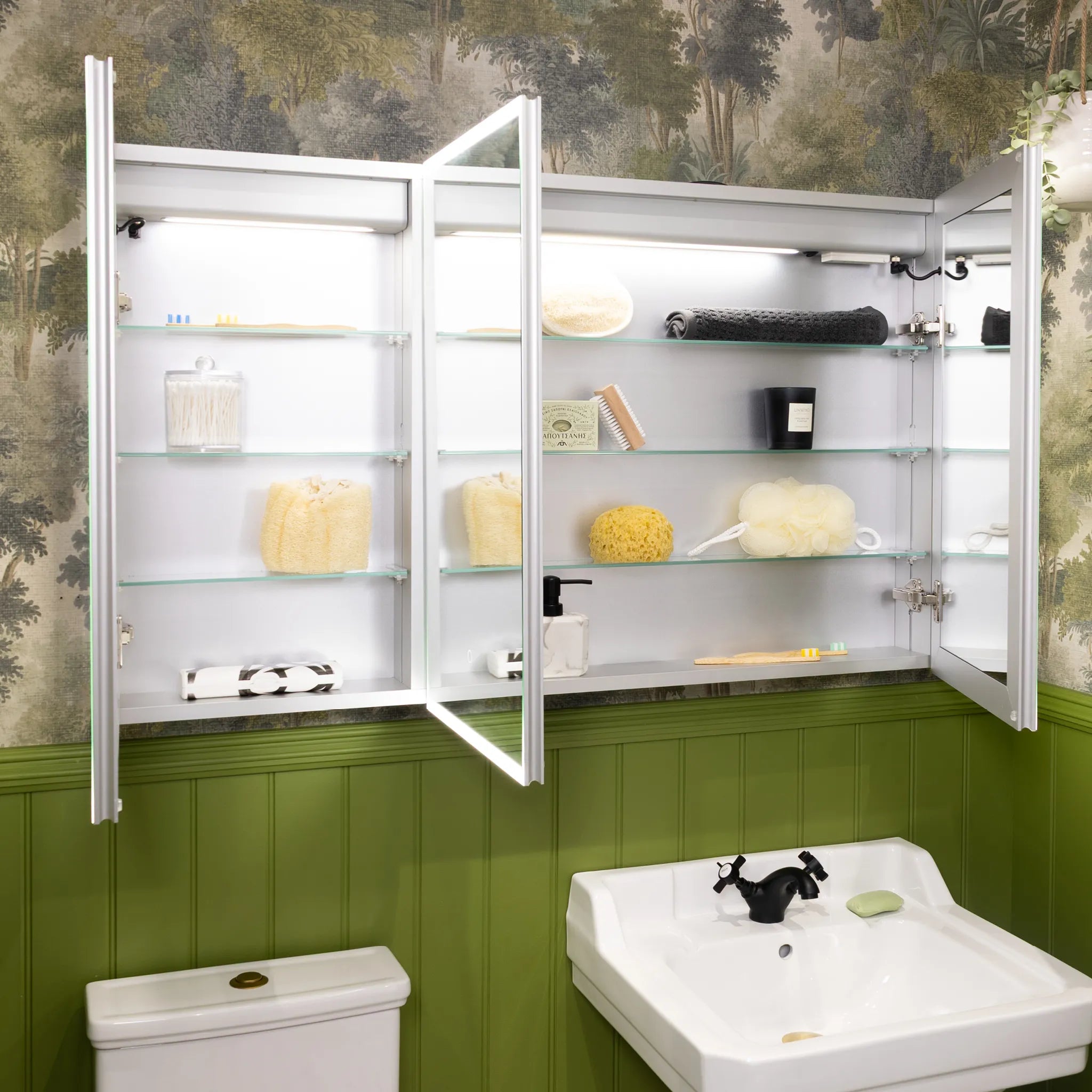 Luma Triple Door LED Recessed Bathroom Mirror Cabinet 1200 x 700mm