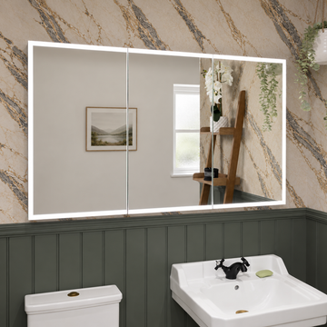 Luma Triple Door LED Recessed Bathroom Mirror Cabinet 1200 x 700mm