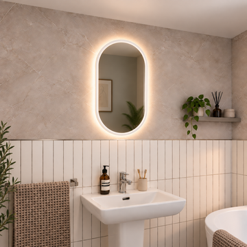 Cypress Pill Battery LED Bathroom Mirror 600 x 400mm