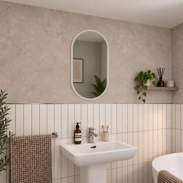 Cypress Pill Battery LED Bathroom Mirror 600 x 400mm
