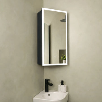 Arcova Corner LED Bathroom Mirror Cabinet 300x600mm