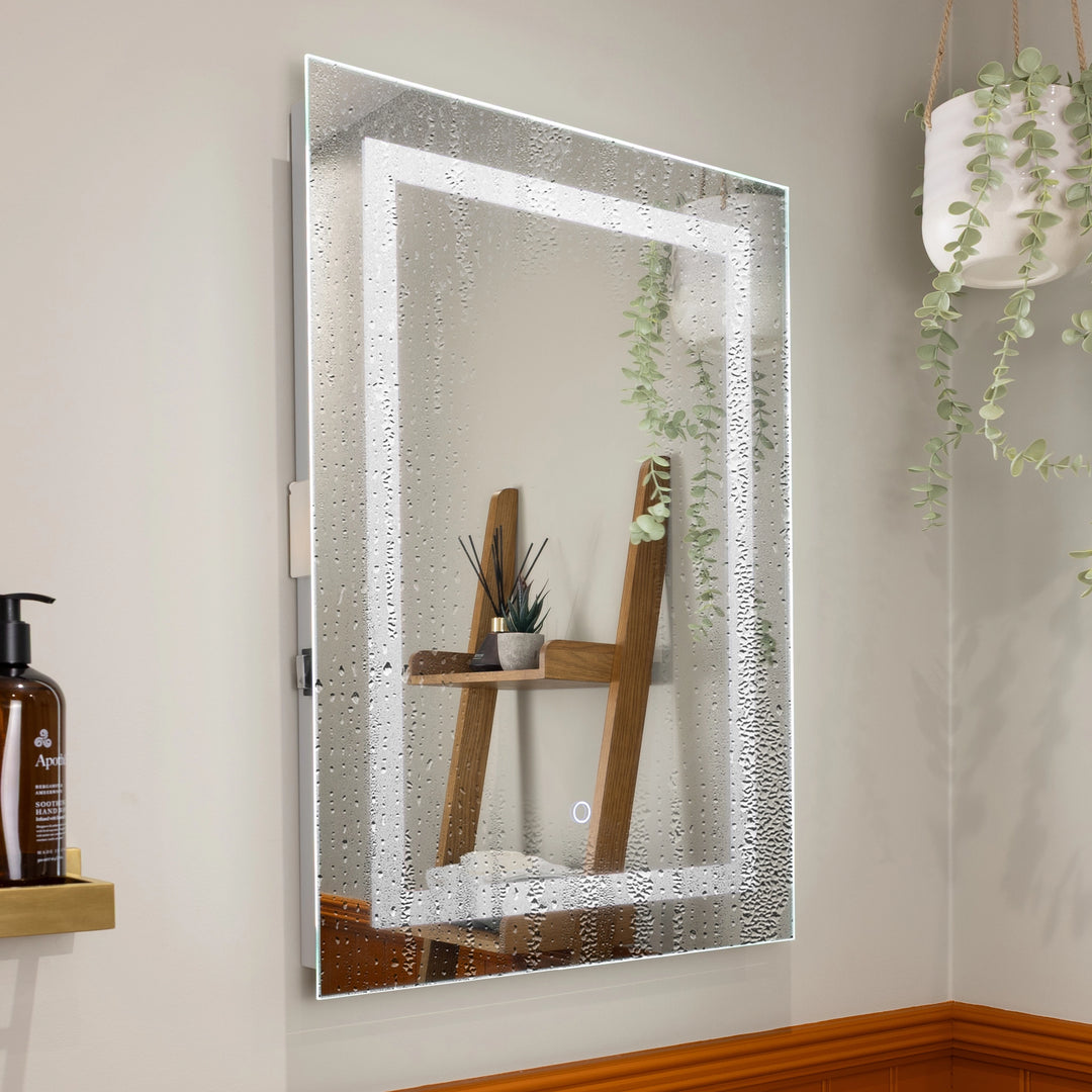 Florence Plus Frameless LED Bathroom Mirror with Shaver Socket - Pebble ...