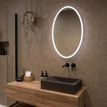 Verve Oval Rechargeable Battery LED Mirror