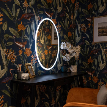 Verve Oval Rechargeable Battery LED Mirror