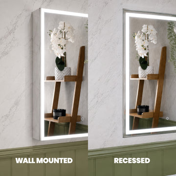 Luma Triple Door LED Recessed Bathroom Mirror Cabinet 1200 x 700mm