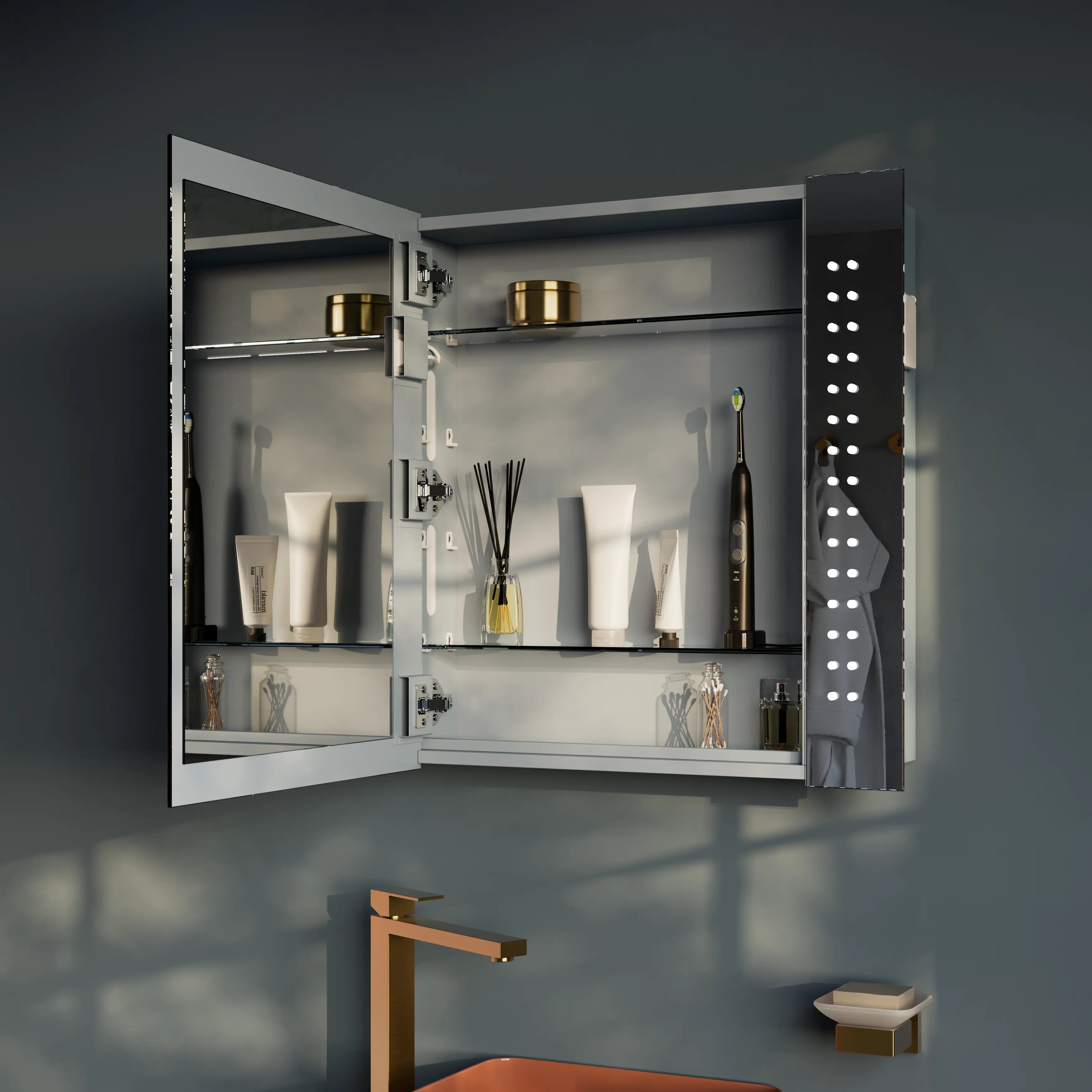 Rowan 650x600mm LED Bathroom Mirror Cabinet