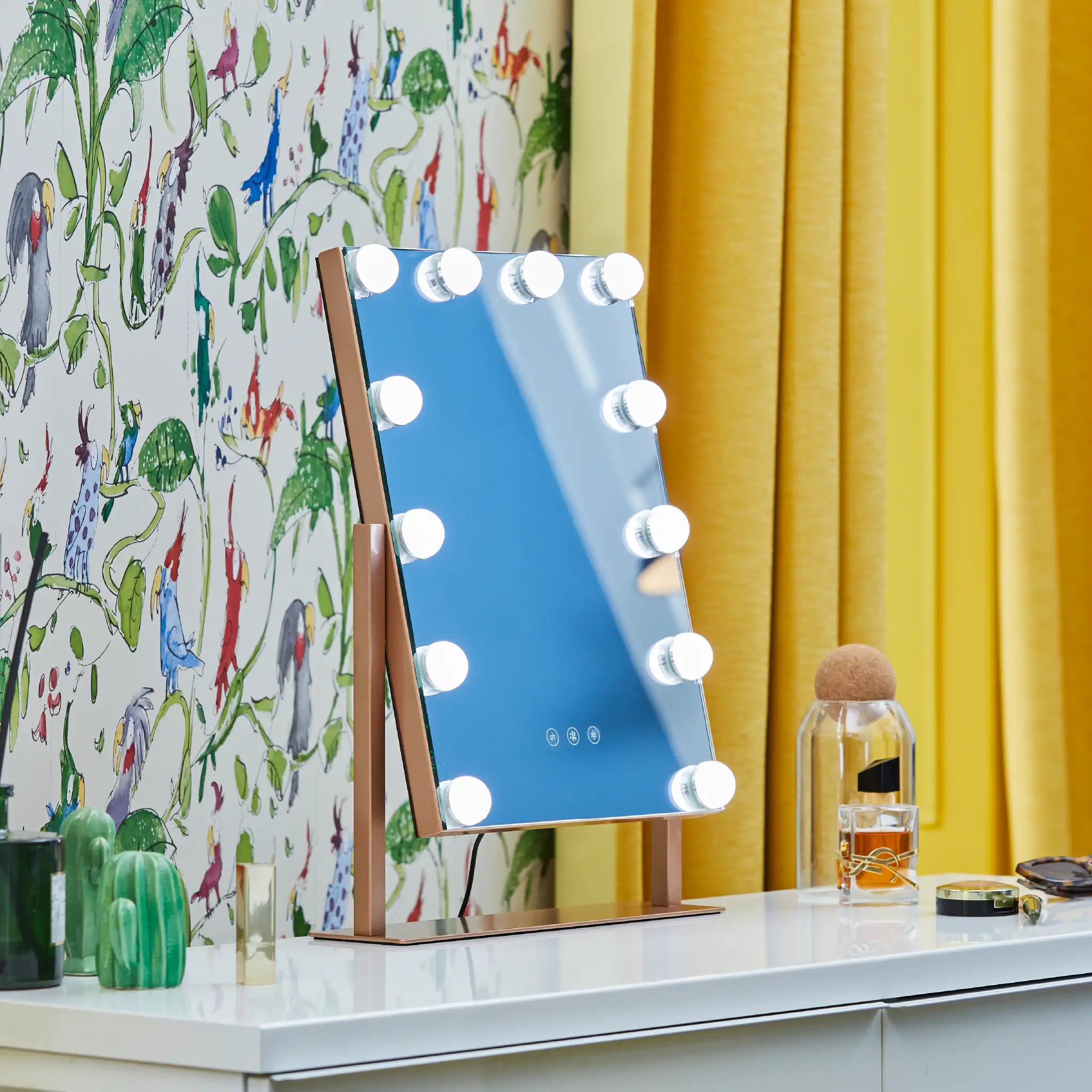 Roxy Hollywood Mirror with LED Lights #colour_champagne