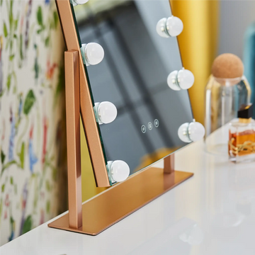 Roxy Hollywood Mirror with LED Lights #colour_champagne