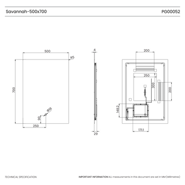 Savannah Backlit LED Bathroom Mirror #size_500mm-x-700mm