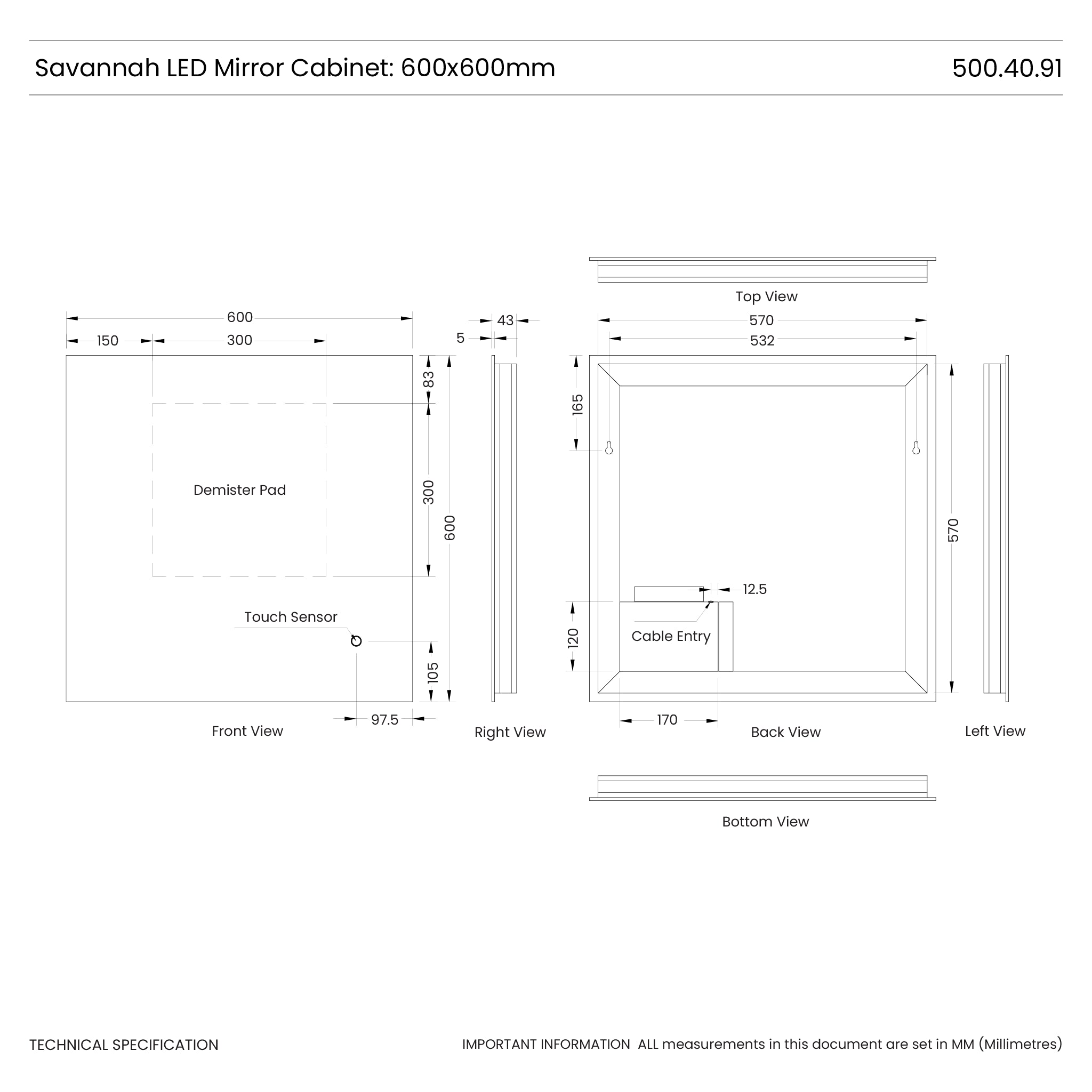 Savannah Backlit LED Bathroom Mirror